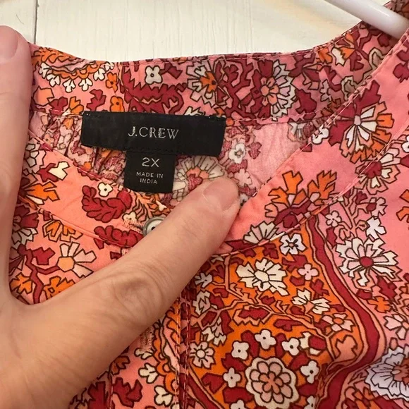 J Crew Floral Paisley Pink Women's Top - Picture 5 of 9